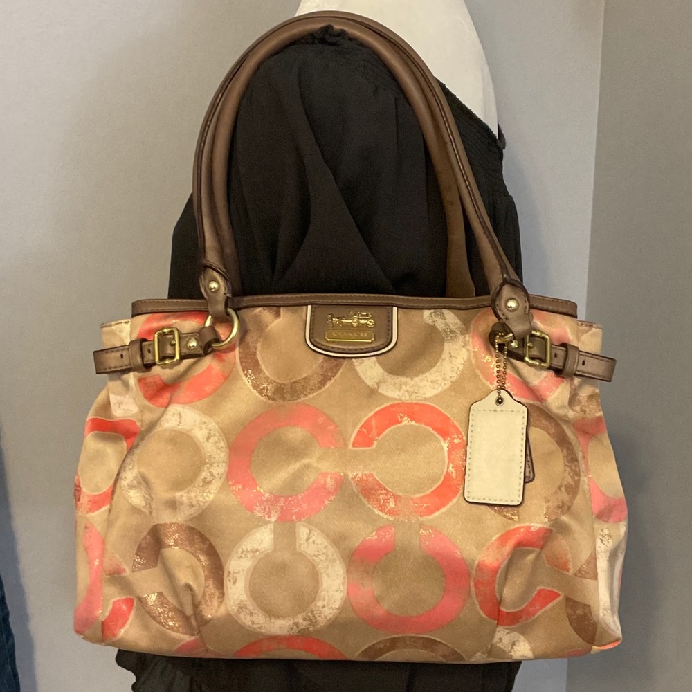 Coach Madison Metallic Gesso Optic LOTS OF POCKETS
